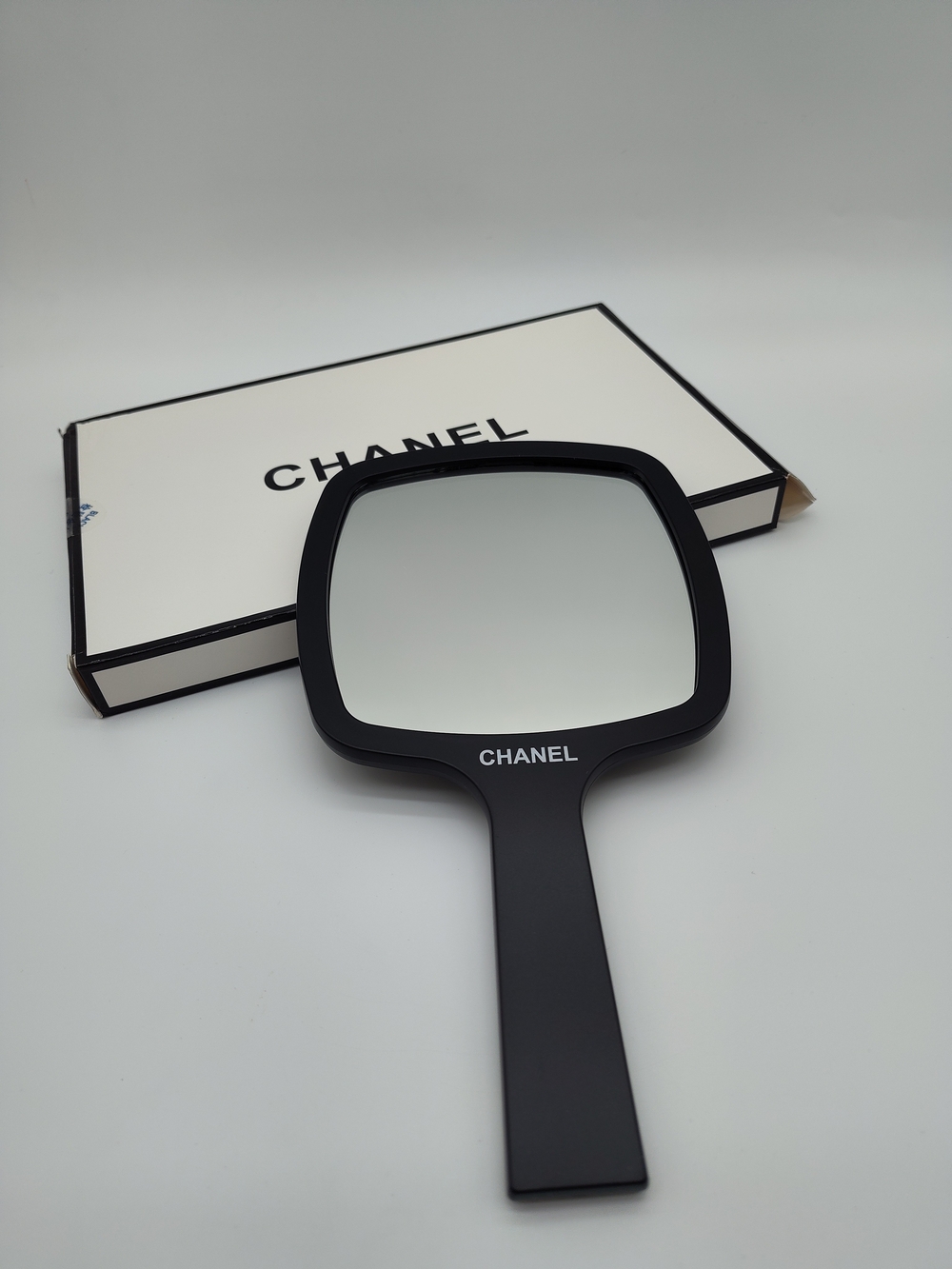 CHANEL Promotional Black CC Logo Handheld Vanity Mirror Beauty Makeup Gift Boxed